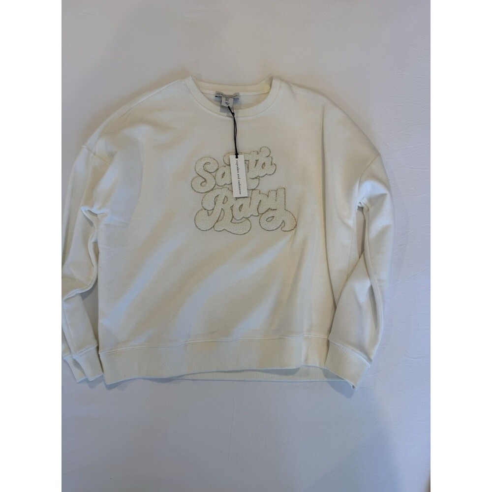 Cupcakes and Cashmere "Santa Baby" Ivory Sweatshirt-Size Small oversized NWT